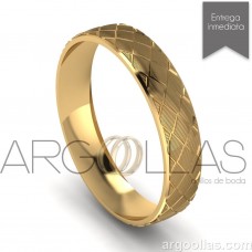 Argolla Clásica Oro 14K 4mm Diamantado (Oro Amarillo, Oro Blanco, Oro Rosa) MOD: 242-4